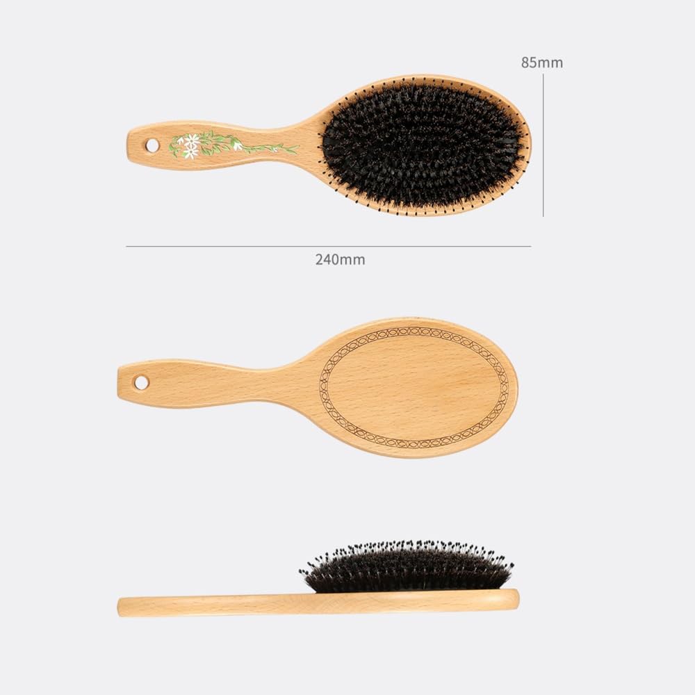 Cepillo for el cabello, cepillo de cerdas de jabalí y nailon for cabello húmedo/seco, alisado, masaje, desenredado, cepillos de pelo de cerdas de jabalí for mujeres y hombres, cepillo diario for mejor