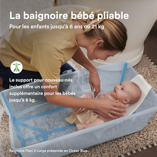 Baignoire Compacte Stokke Flexi Bath XL Sandy Beige pour Petit Espace - 3