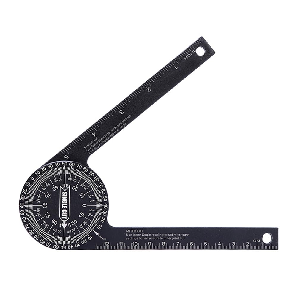 Aluminum Miter Saw Protractor,Metric Inch Protractor, Angle Finder with High Precision Laser Inside & Outside Miter Angle Finder for Angle Finder