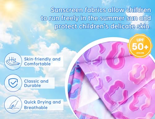 Image of Girls Tankini Swimsuit UPF50+ Ruffle 2 Piece Bathing Suit Full Coverage Kids Swimwear Ages 2-14 Years
