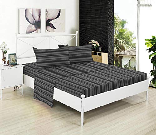 Twin XL 100% Micro Fiber Grey Stripe 3 PC Sheet Set - Soft and Comfy - Twin Extra Long, 15" Deep Pocket, 39" x 80" Great for Dorm Room, Hospital and Split King Dual Adjustable Beds (TXL, Grey Stripe)