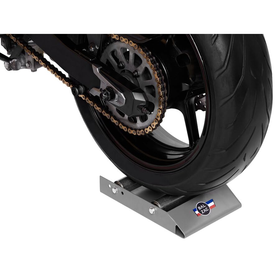 BALZAC Cavalletto Alza Moto | Pedana Con Rulli per Ruota Posteriore | Universale | Semplice da Utilizzare |