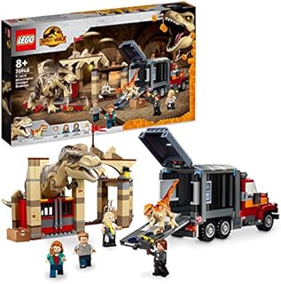 LEGO 76948 Jurassic World T. rex & Atrociraptor Dinosaur Breakout Dino Toy Set, Gift Toys for Kids Age 8 Plus with 4 Minifigures, Market and Truck, 2022 Movie Inspired