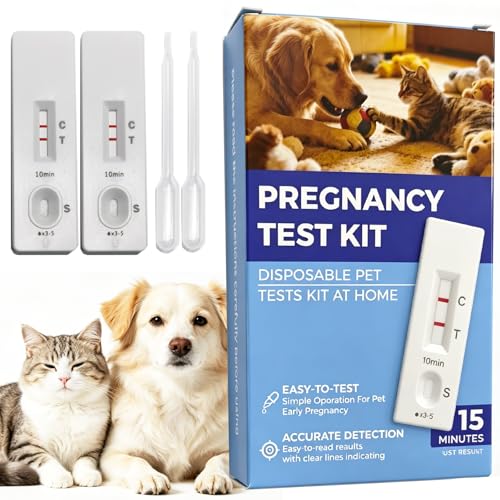 2 PCS Dog/Pet/Cat Pregnancy Test Kit Early Pregnancy Test for Dogs and Cats Fast and Accurate Home Testing Results Within 15 Minutes
