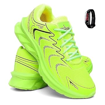 Tênis Masculino Para Academia/Caminhada + Relogio Digital - Verde/43