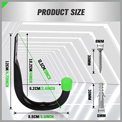 Swanlake Heavy Duty Garage Storage Utility Hooks, Utility Hooks For Garage Wall,Color Black (12Pcs) #TOP1