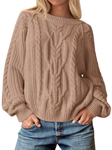 Image of Cicy Bell Womens Oversized Cable Knit Sweaters Fall Chunky Pullover