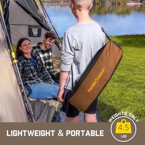 Image of FanttikOutdoor Zeta L8 Max Camping Chair, Portable & Lightweight, Comfort-Driven Foldable Rocking Chair with Carry Bag for Camping, Hiking, Patio, Fishing, Support up to 250 lbs, Brown