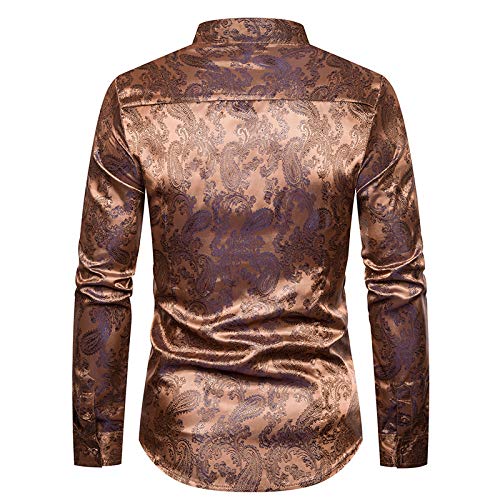 Herenoverhemd met opstaande kraag Modieus Slank Comfortabel Eenvoudig Dagelijks Trend Retro Print Design Outdoor Ademend Forenzenoverhemd - Afbeelding 3