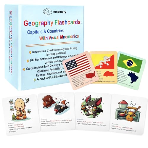 200 Geography Flash Cards for Kids & Adults | Learn...