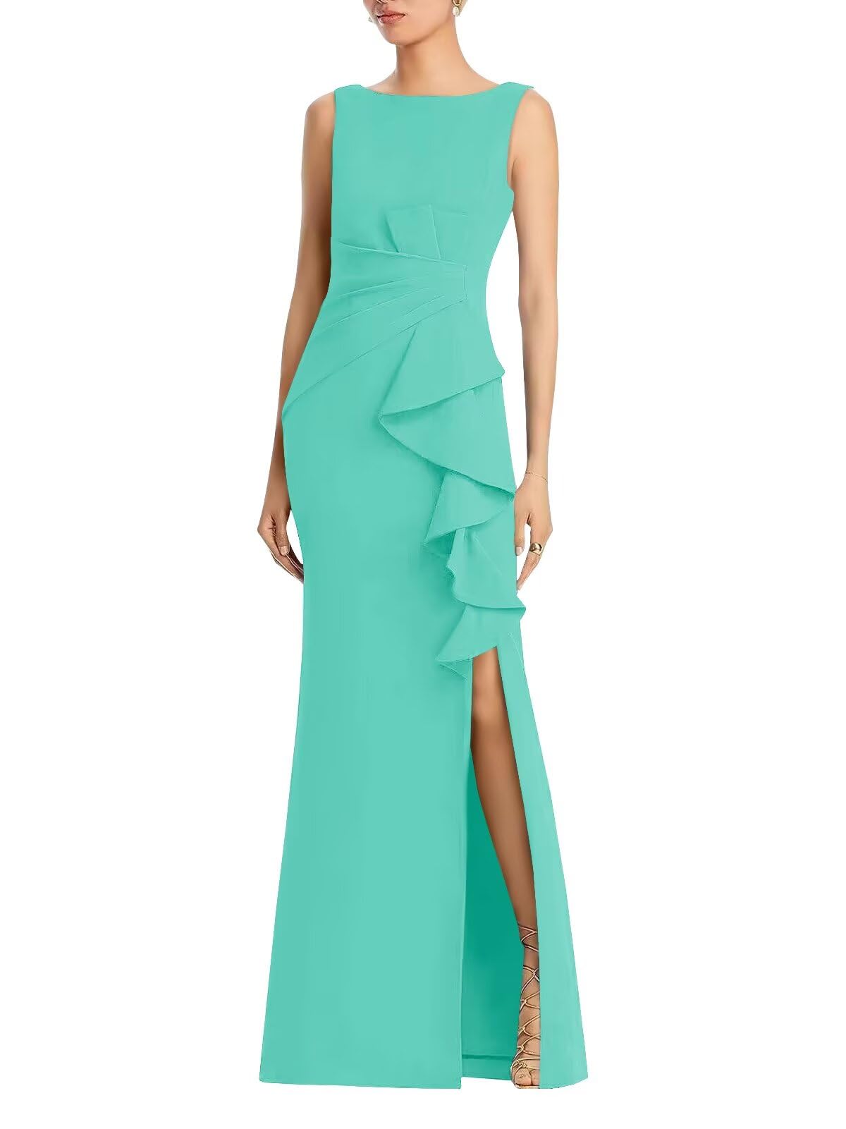 Bedlover Satin Mother of The Bride Dresses for Women Long Slit Mermaid Ruched Formal Evening Party Gowns