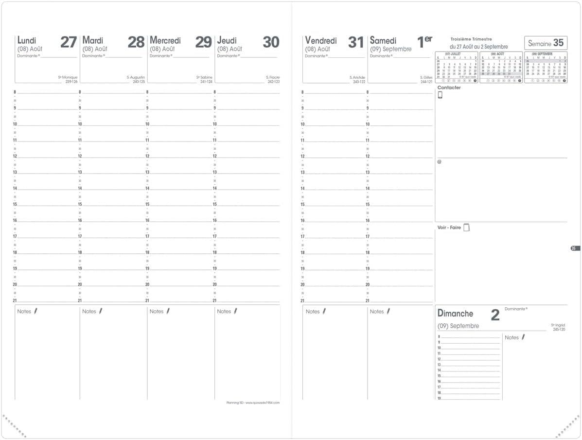 QUO VADIS – 1 Agenda Semanal Planning SD – Manta Club Roja – Dimensiones: 16 x 24 cm – Septiembre 2024 – Diciembre 2025