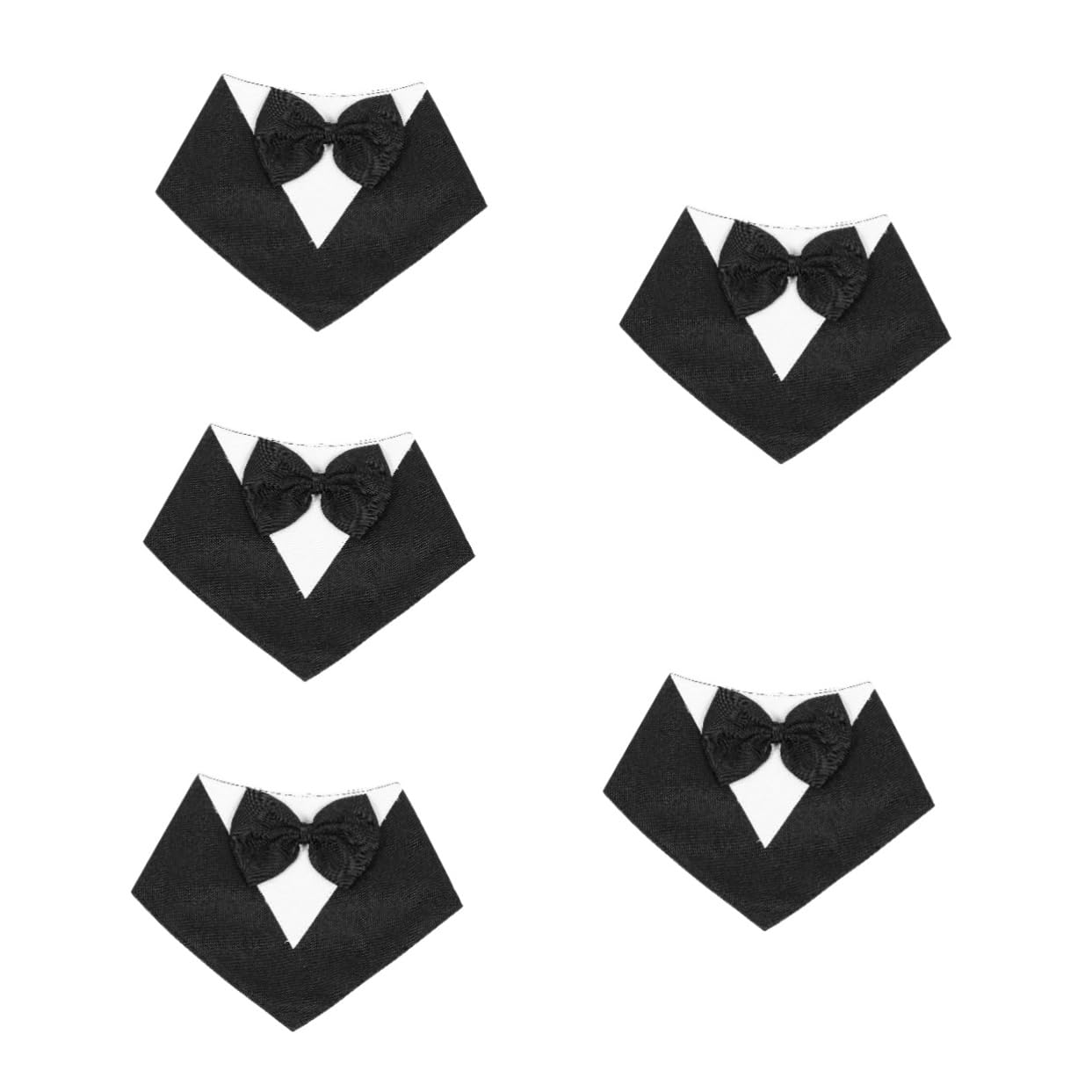 BESPORTBLE 5pièces Collier Bandana pour Chien avec Nœud Costume Élégant pour Fête Anniversaire Mariage Et Événements Spéciaux Noir