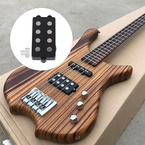 BQLZR Noiseless Good Balance 4 String Bass Pickup with 4 Color-Coded Conductors,Respond Well to Both Tonal and Volume Input