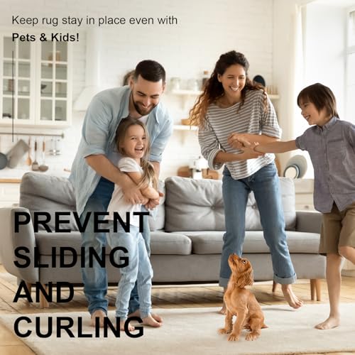 Home Techpro 12 PCS Rug Tape, Gripper for Rug for Hardwood Floors, Double Sided Reusable Under Rug Carpet Tape Stickers, Rug Anti Slip Grips for Area Rugs, Non Slip Rug Pads