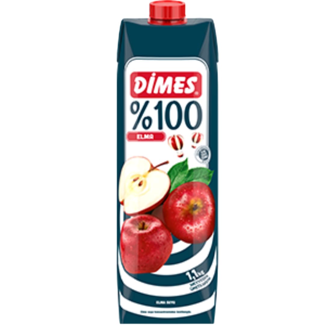 Dimes 100 % Apfelsaft – 1 L Flasche | Direktsaft ohne Zusatzstoffe, 12 ER