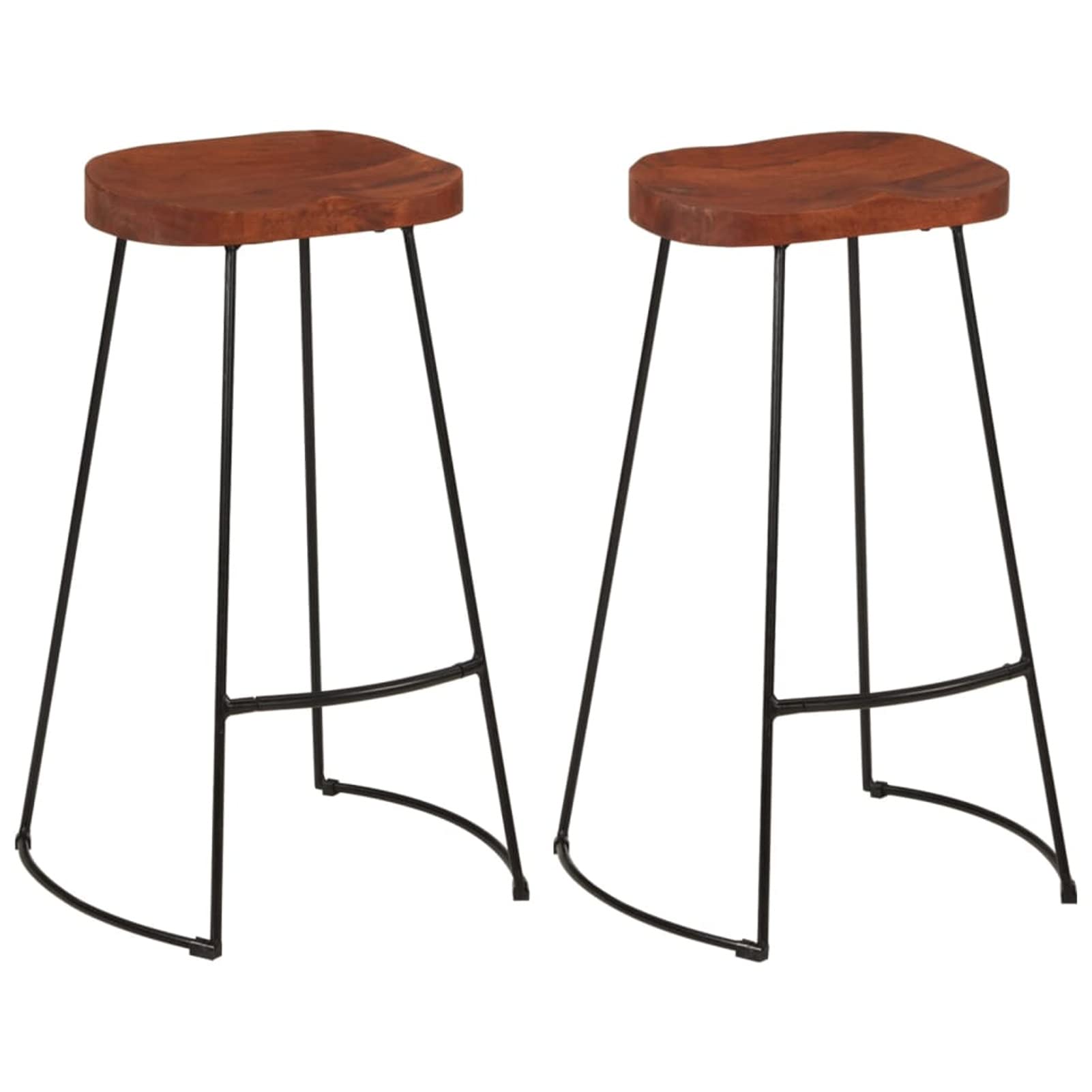Homgoday Taburetes de bar Gavin 2 unidades 50 x 40 x 78 cm madera maciza de mango, silla de oficina, silla de oficina, silla de escritorio para salón dormitorio