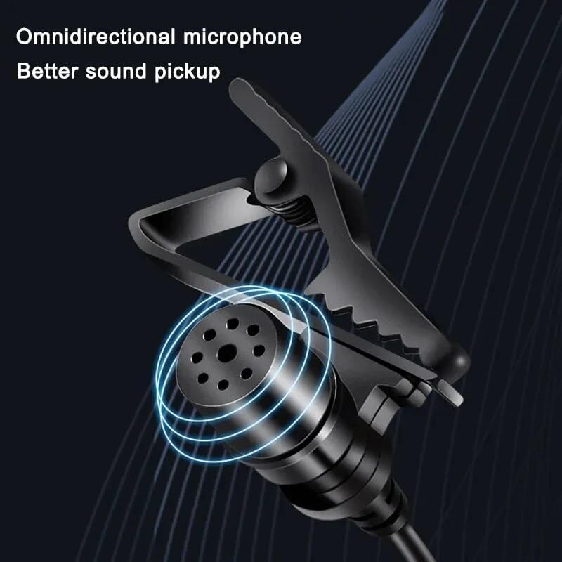 Image of LOVESIDE 3.5mm Clip-On Lapel Microphone, Wired Lavalier Collar Mic for Clear Voice Recording, YouTube, Vlogging, Interviews, Online Classes, Smartphones, PC & Laptop
