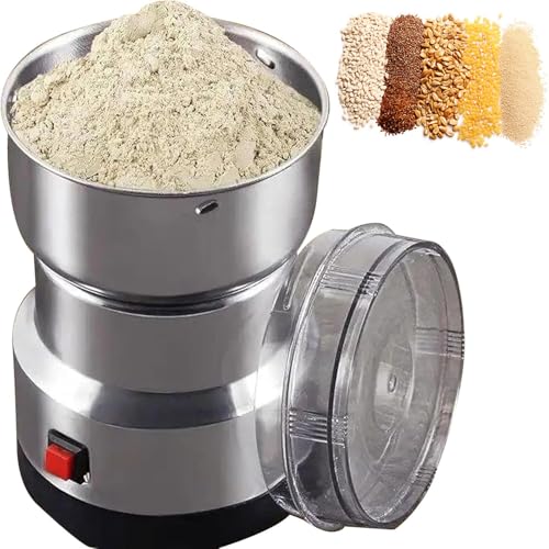 Axazcs Picadora Eléctrica De Alimentos, Pulverizador De Alta Velocidad De 300 G, Molinillo De Granos De Acero Inoxidable, Molinillo Multifuncional De Legumbres, para Moler Granos, Raíces, Harina