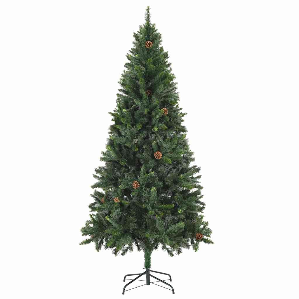 Choinka 180 cm ze światłami LED, bombkami i szyszkami