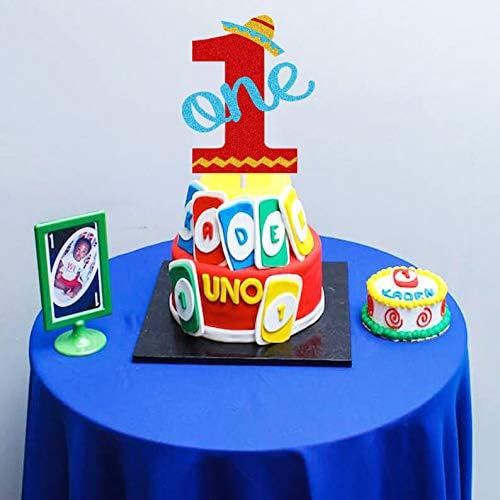 Miniatura 4 de Uno One - Decoración para tartas de cumpleaños, mini sombrero de taco, decoración de pastel de primer cumpleaños, decoración de pastel de primer