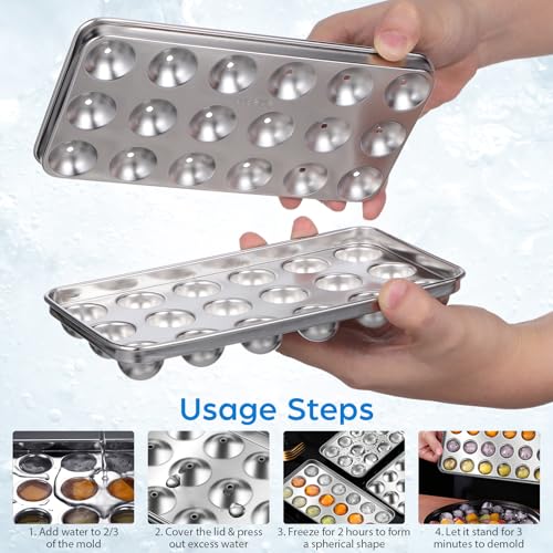 Molde de acero inoxidable para hielo redondo miniatura 6