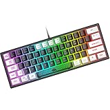 teclado miniso rosa 【SENSACIÓN MECÁNICA】Este teclado para juegos con cable tiene un diseño del Reino Unido. Las teclas están grabadas con láser y son resistentes al desgaste. El teclado semimecánico de membrana adopta un diseño de tecla de sensación mecánica profesional, que le brinda la sensación táctil de un teclado mecánico real y evita el molesto ruido causado por los interruptores.