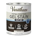 Varathane Total Control Gel Stain Water-Based Wood Stain, Quart, Ebony