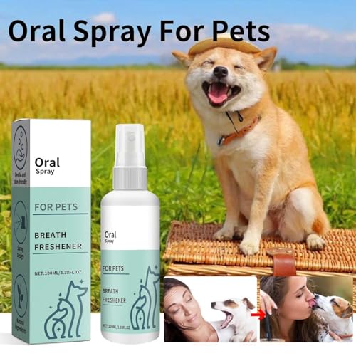 Zahnpflegespray für Hunde 100ml - Zahnsteinentferner Hund - Dentalspray für Hunde Zahnstein - gegen Mundgeruch Hund - Zahnreinigung Hund - Effektive Zahnpflege Hund - Hund Zahnstein Spray (100ML)