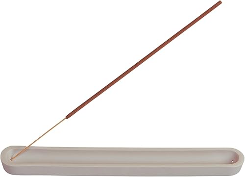 Kaki Varillas modernas para incienso, quemador de incienso con colector de cenizas, soporte minimalista ovalado único japonés para incienso,