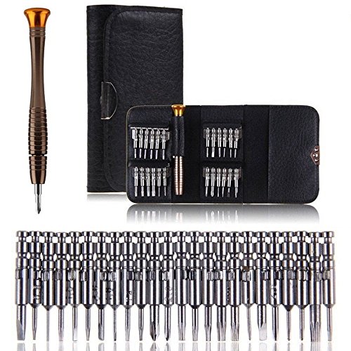 bemodst® 25 en 1 multifonction Mini Kit de tournevis de précision embouts pour téléphone iPod ou autre appareil électrique quotidien DIY Réparation Outils de portefeuille sac paquet