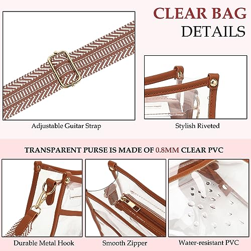 LOXOMU Clear Crossbody Bag Stadium Approved - Clear Purses for Women with Adjustable Strap Clear Shoulder Bag for Concerts3