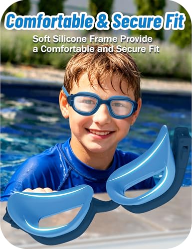 Image of Vvinca Kids Swim Goggles, Swimming Goggles for Kids 3-14 Anti-Fog UV Protection No Leak Pool Glasses for Boys Girls