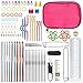 Produktbild HyAdierTech Häkelnadel Set mit 100 pcs Stricknadeln Zubehöre, Häkelhaken Set Bunte Ergonomische Soft Gummi Comfort Grip Häkeln Stricken Nadeln Kit Haushalt Werkzeug mit tragbaren Tasche
