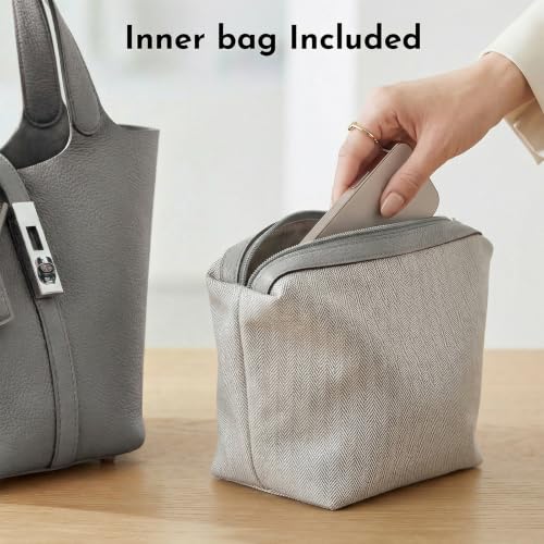 Image of Tote Bag for Women Vegan Leather Bucket Purse for Women Top Handle Handbag Shoulder Bag with Detachable Small Purse