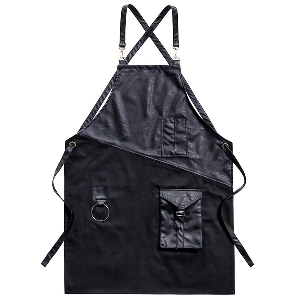 TEESONG Delantal de Chef Delantal Vaquero barbería peluquería manicura Cocina Hornear Bar cafetería té de la Leche Tienda Ropa de Trabajo Delantales para Hombres