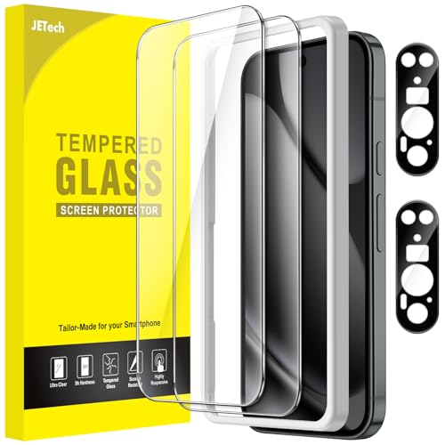 JETech Screen Protector for Google Pixel 10 Pro with Camera Lens Protector Easy Installation Tool Fingerprint Unlocking Compatible Tempered Glass Film HD Clear 2-Pack Each