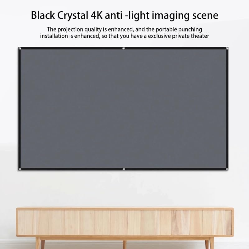Pantalla portátil con bisel y orificio para proyector 16:9 de 133 pulgadas para uso en casa, oficina o exterior miniatura 3