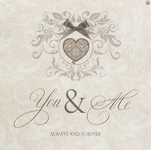 16 Napkins Cream Embossed Wedding 33 x 33 cm