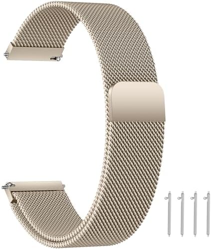 LYYLTX Edelstahl Mesh Uhrenarmband Metall Ersatz Armband Magnetverschluss Smartwatch Schnellverschluss Watch Uhren Ersatzband Für Damen Herren