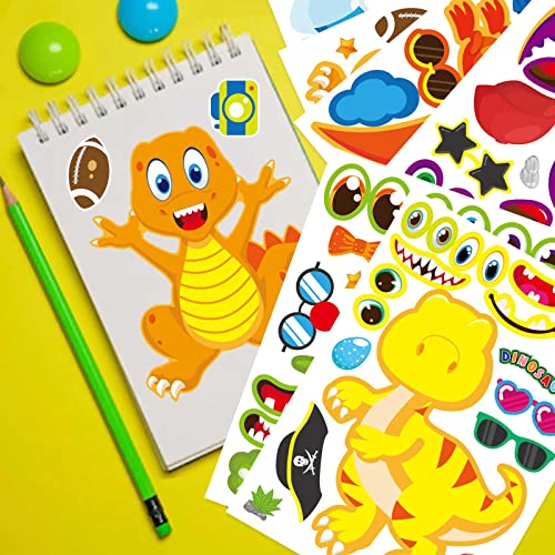 27 PCS Dinosaur Stickers for Kids, Dinosaur Party Bag Fillers Gift Set for Girls Boys, Dinosaur Themed Sticker Sheets Birthday Party Decorations Party Supplies, Party Favours Kit School Prize