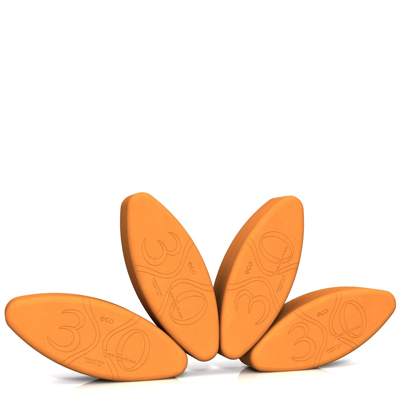 Three Minute Egg® Yoga Block Comfort Set 6 Yoga Eggs ECO Orange