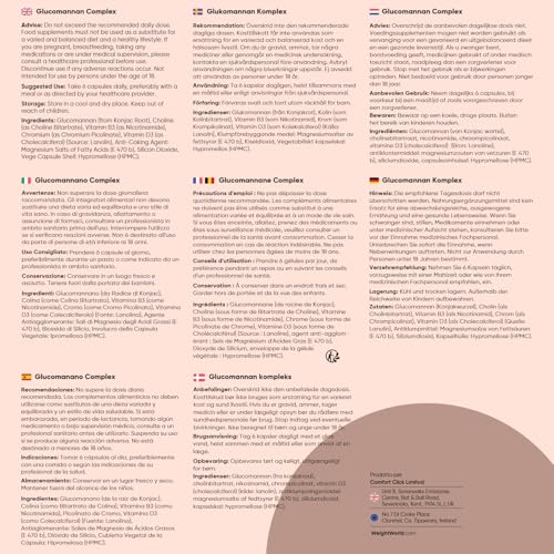 Glucomannano Complex Vegetariano In 180 Capsule Con Vitamina D3, B3, Cromo, Colina, Konjac, Il Glucomannano Nel Contesto Di Una Dieta A Restrizione Energetica Contribuisce Alla Perdita Di Peso (Efsa) - 7