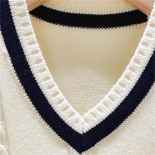 Girls Boys School Uniform Sweater Vest Teen V Neck Sleeveless Cable Knitted Pullover Sweaters Kid Fashion Fall Winter Clothes2