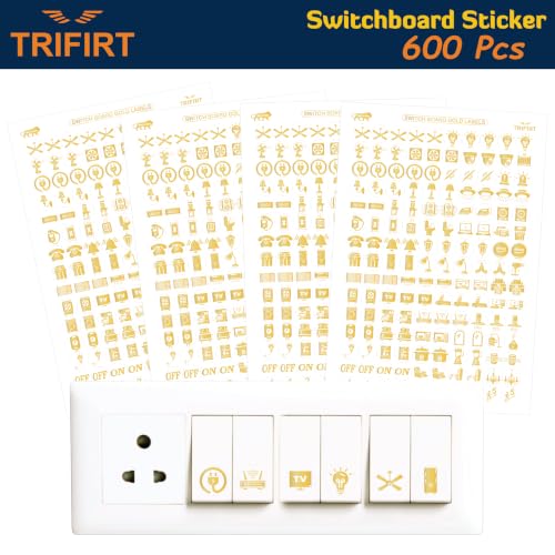 Image of Trifirt 600 Switch Board luxruy Gold 66 Icons Fridge Washing Machine Fan, Light, AC & Home Switch Buttons
