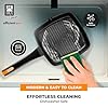 BRA COOKWARE Efficient Pro Nonstick Grill Pan | 11x11 Inch Aluminum Ribbed Skillet | 3-Layer Scratch Resistant Coating Frypan | PFOA Free | All Cooktops Compatible Grilling Pan | HeatResistant Handle #5