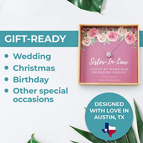 Kedrian Sister In Law Necklaces, 925 Sterling Silver, Future Sister In Law Gifts For Women, Sister In Law Birthday Gifts, Sister Of The Groom Gifts,Sister In Law Wedding Gift For Sister In Law Jewelry #TOP1