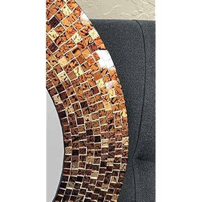 DecorShore 24" Traditional Mosaic Mirror, Wall Mirror, Decorative Wall Mirror, Brown 51 8eY92BLL. SS400