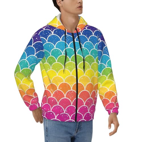 Sweat à capuche homme motif écailles arc-en-ciel idéal pour vos sorties