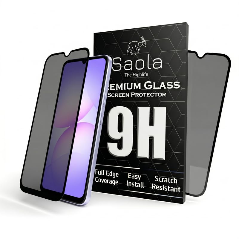 Image of Saola Ultra Privacy Tempered Glass For Samsung Galaxy A07 (PACK OF 1) with Free Installation Kit. Full screen Coverage. Free Replacement If Received Damaged - 6.7 inch